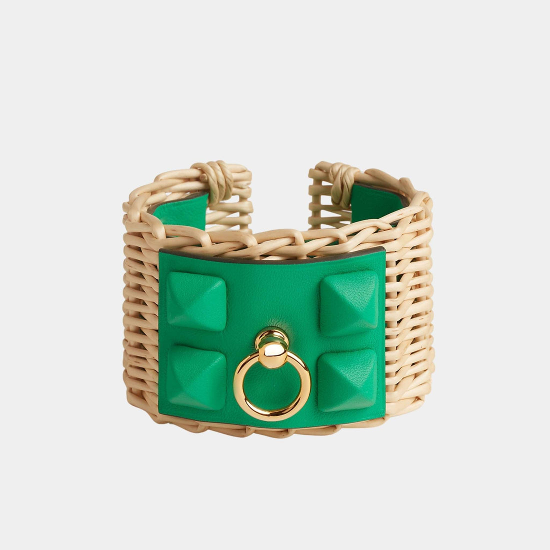 Hermes Medor Picnic Gaine Cuff Bracelet Gold Plated