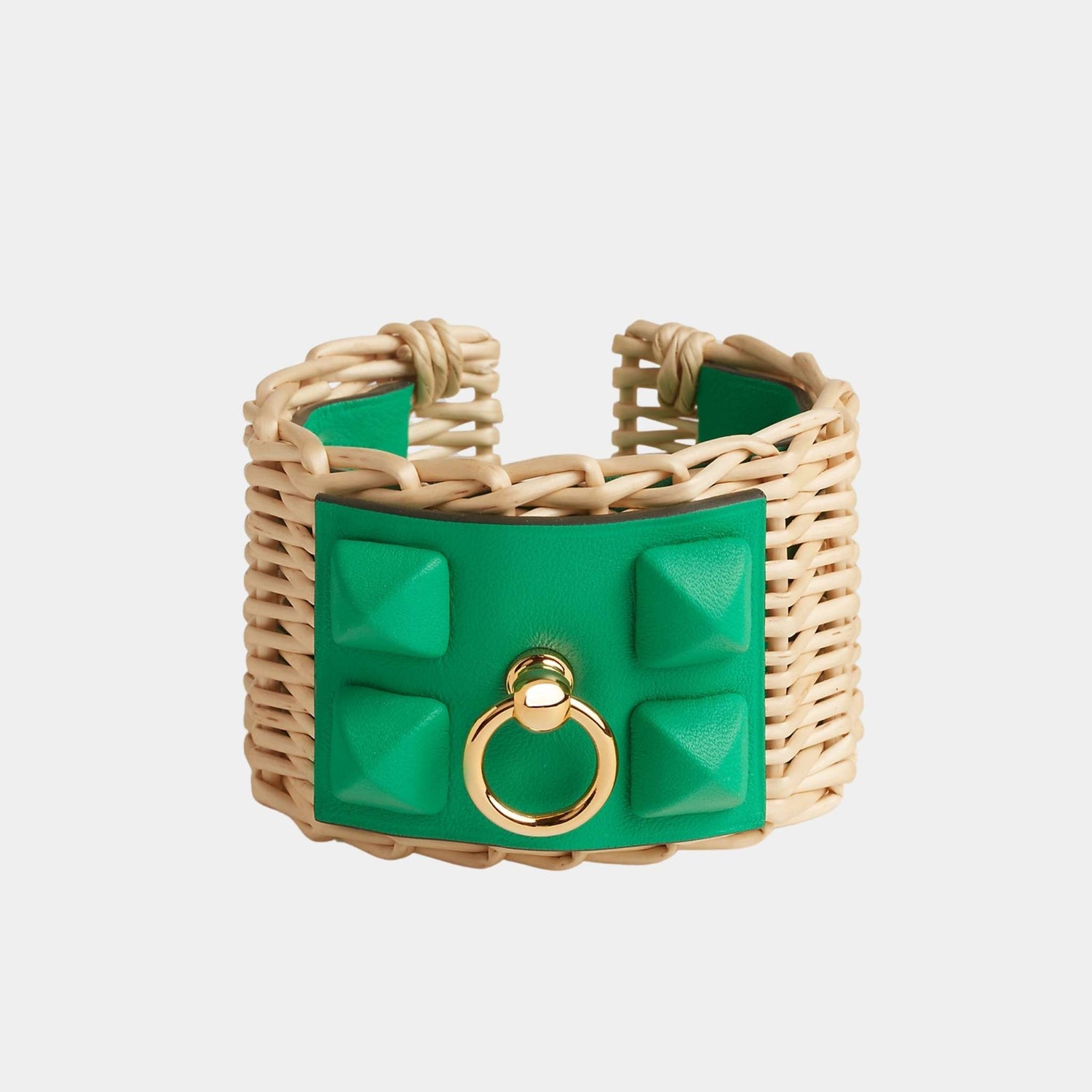 Hermes Medor Picnic Gaine Cuff Bracelet Gold Plated