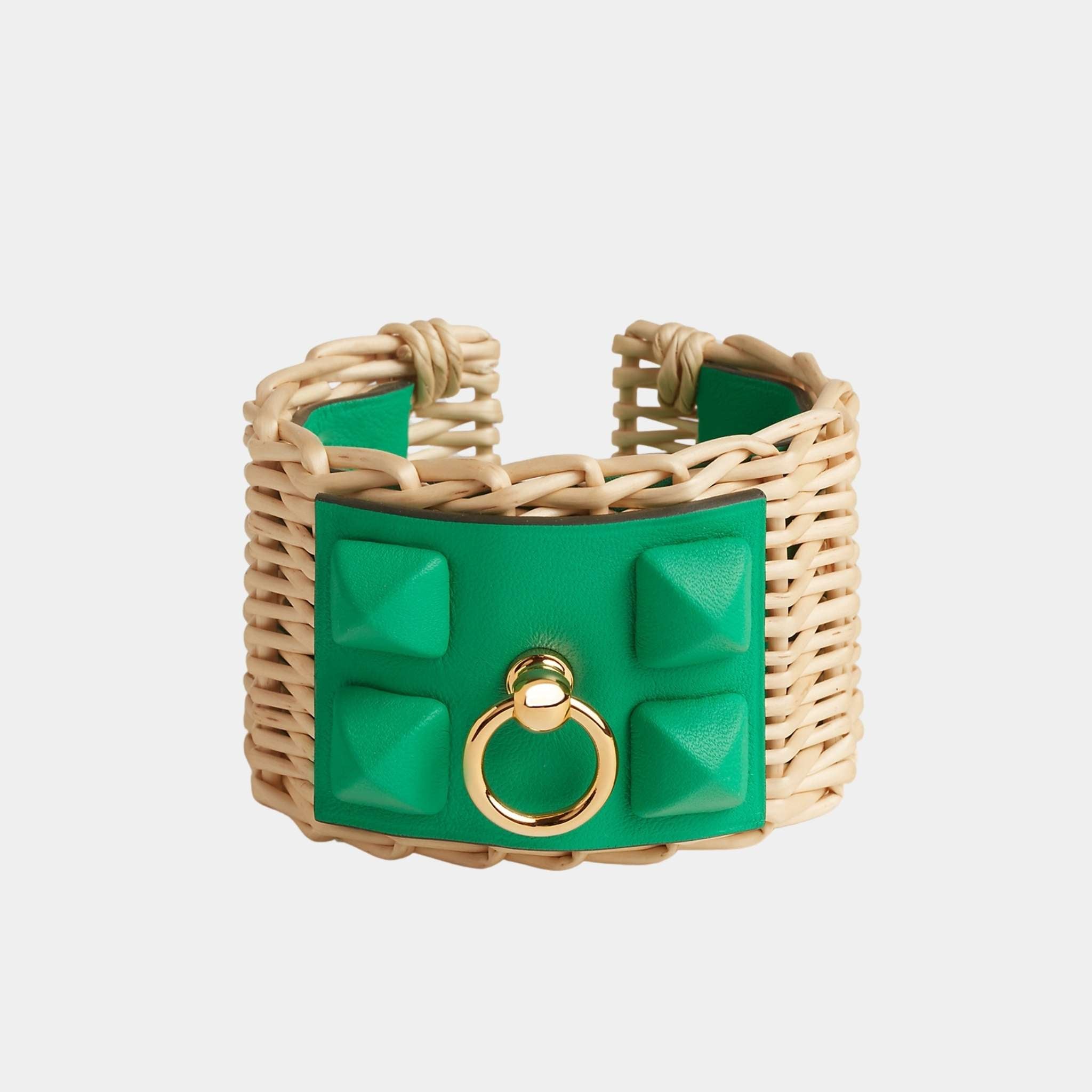 Hermes Medor Picnic Gaine Cuff Bracelet Gold Plated