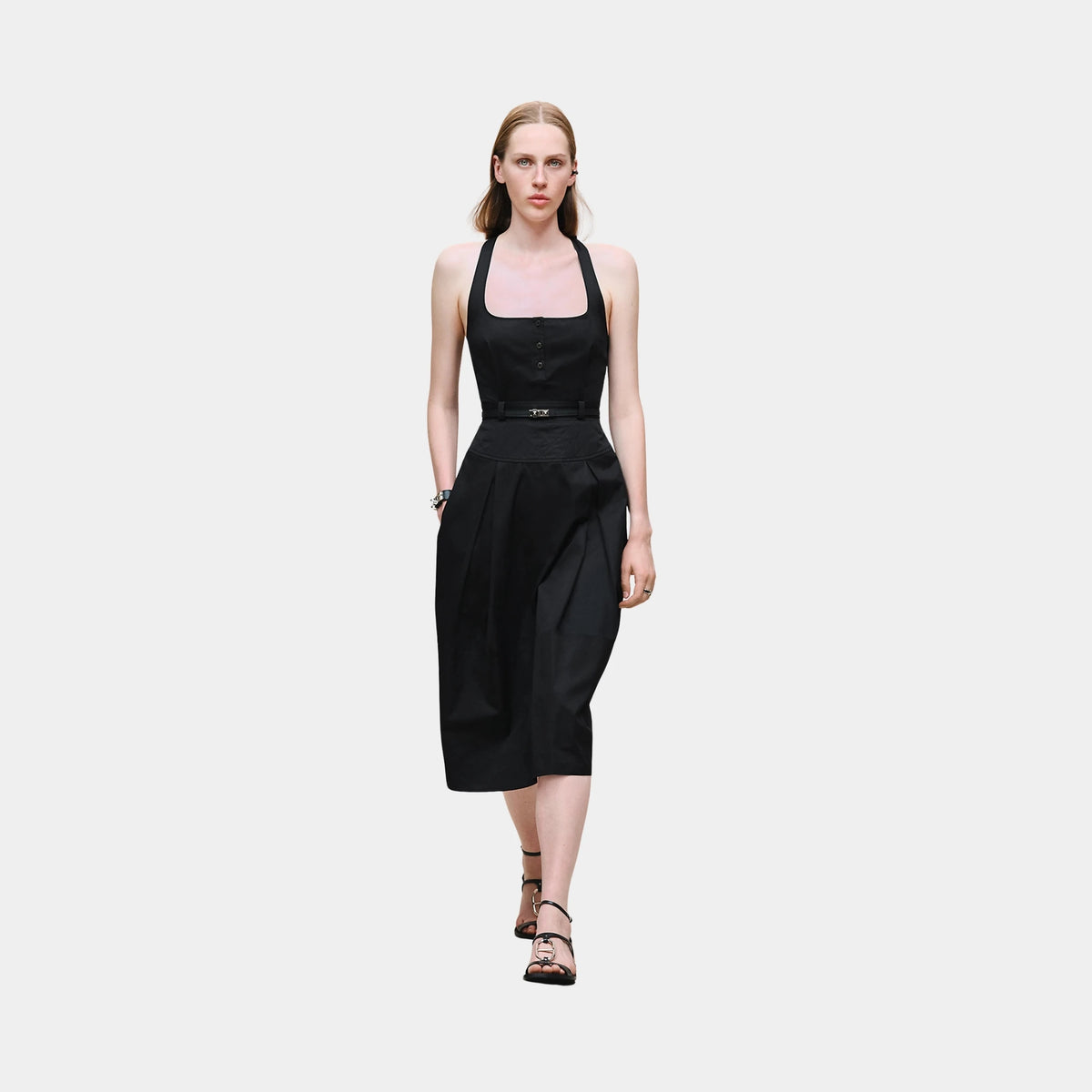 Mid-length Dress in Cotton Twill