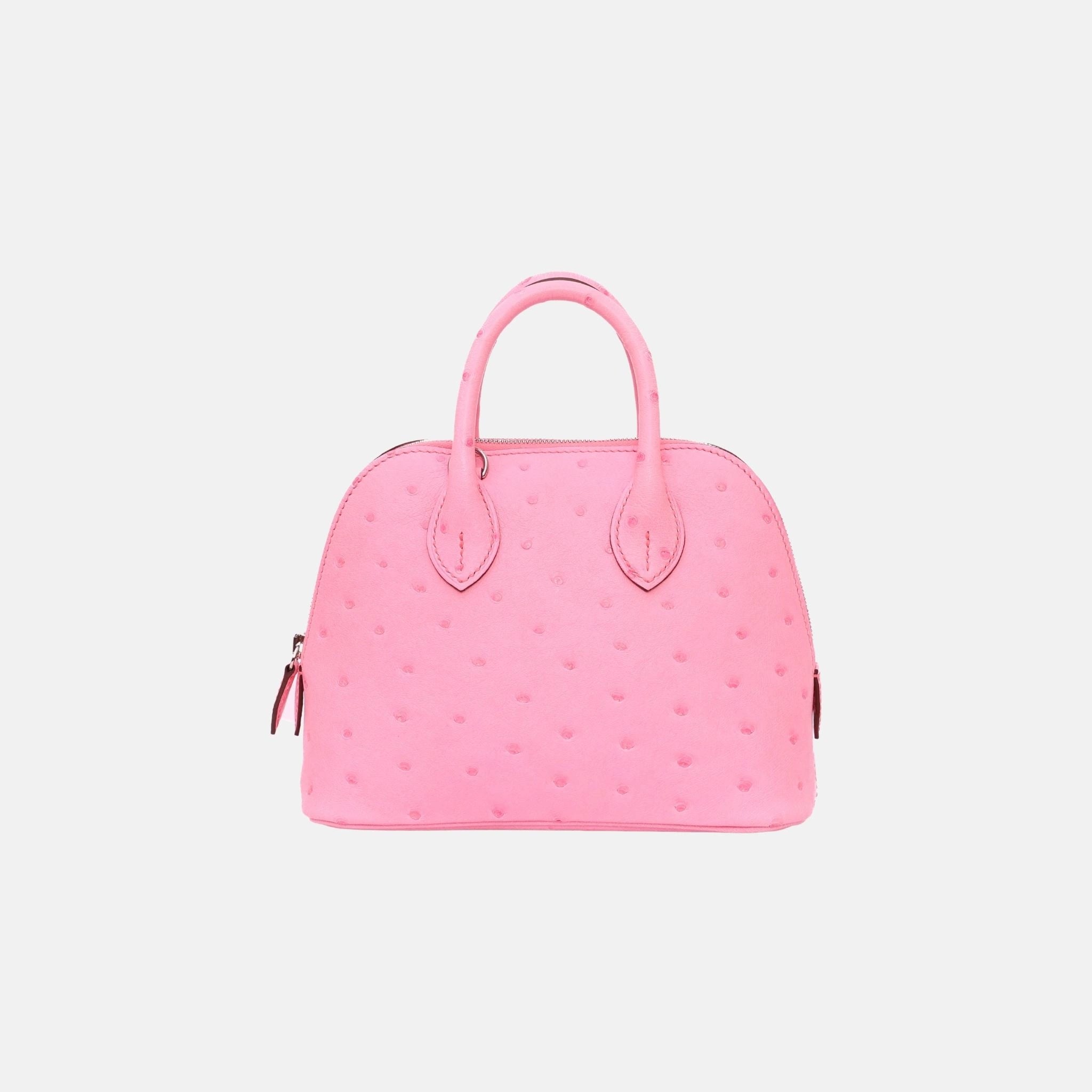 Hermes Mini Bolide Rose Bubblegum Ostrich PHW, Back
