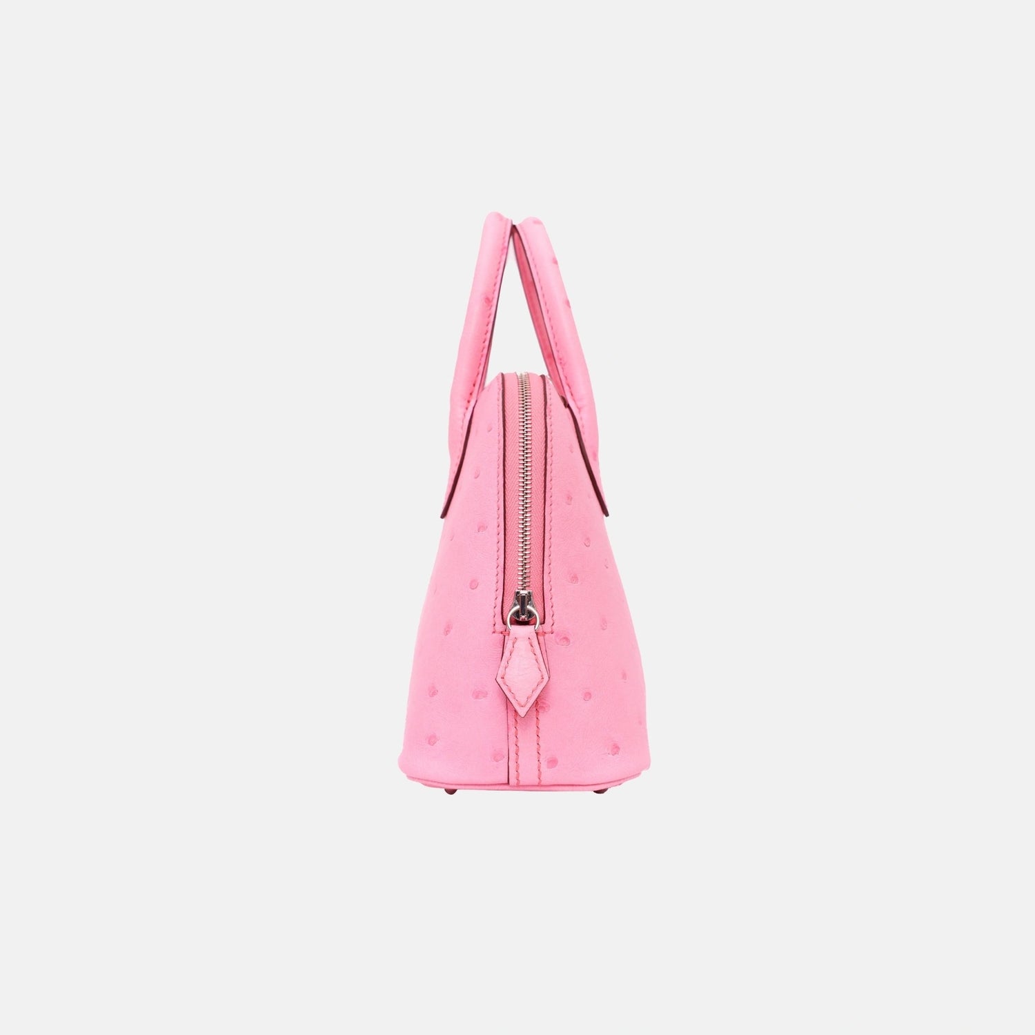Hermes Mini Bolide Rose Bubblegum Ostrich PHW, Side