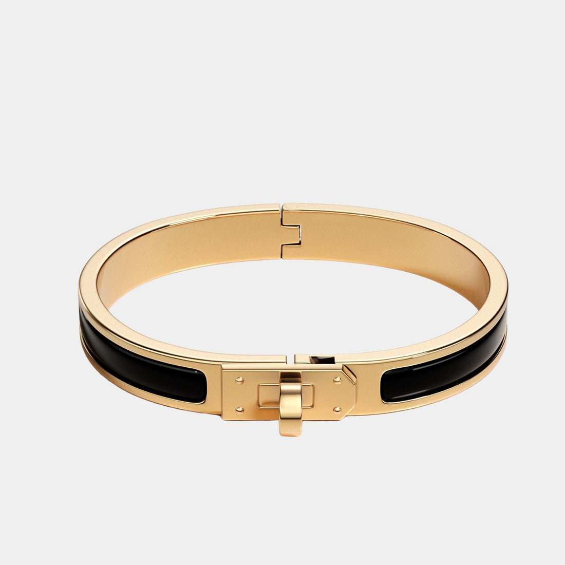 Hermes Mini Clic Kelly Bracelet Gold Plated, Noir
