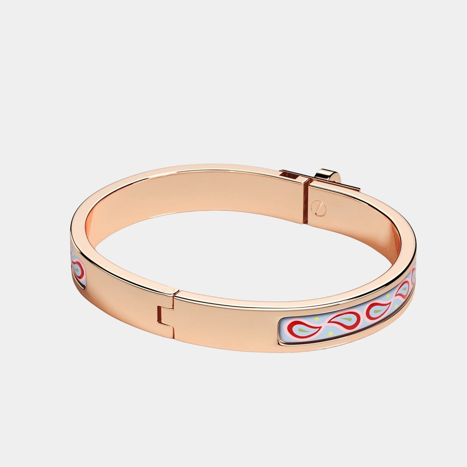 Hermes Mini Clic Kelly Palmettes Composees Bracelet Rose Gold Plated, Back