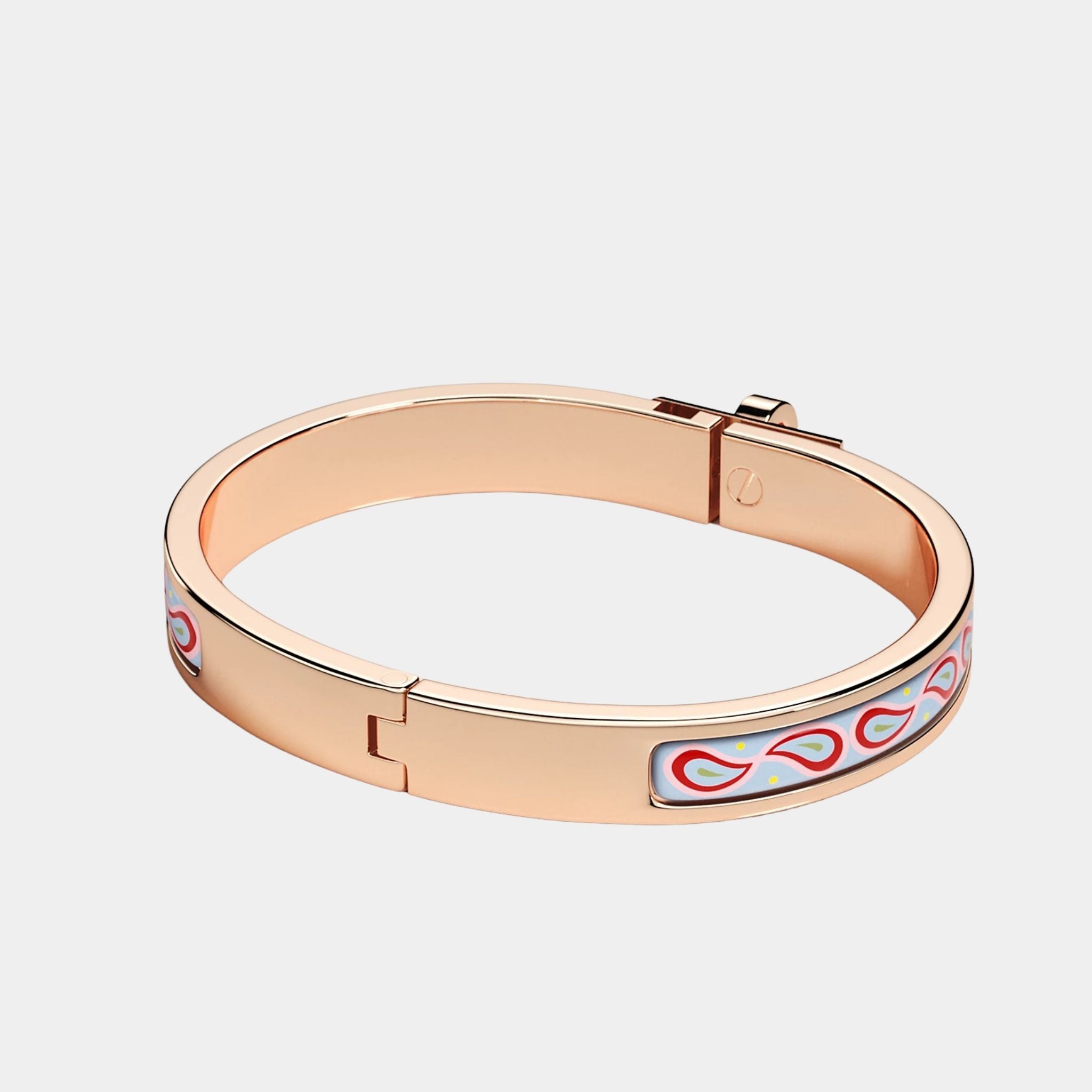 Hermes Mini Clic Kelly Palmettes Composees Bracelet Rose Gold Plated, Back