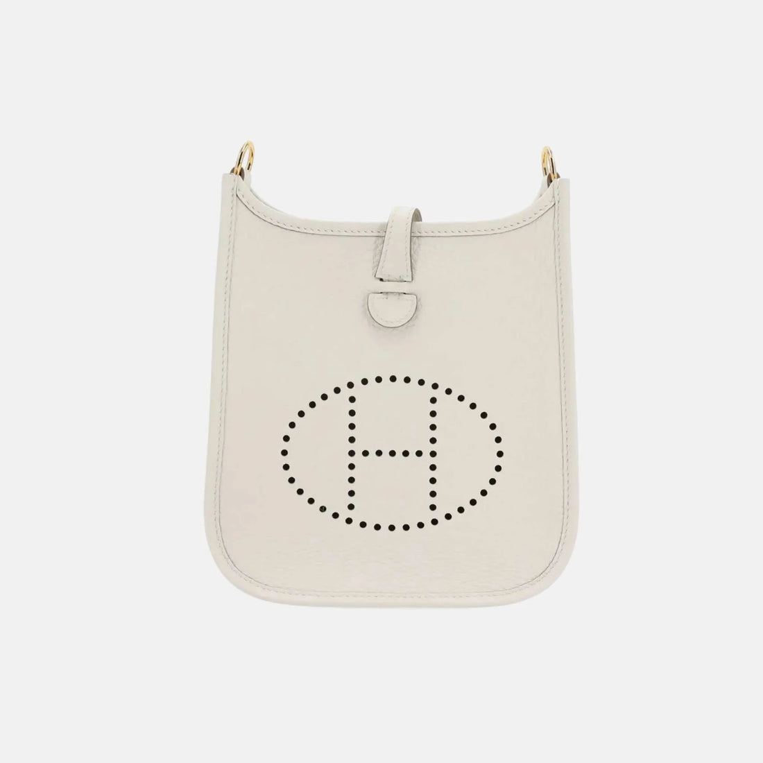 Hermes Mini Evelyne TPM Amazone 89 Clemence Gris Pale GHW, Front