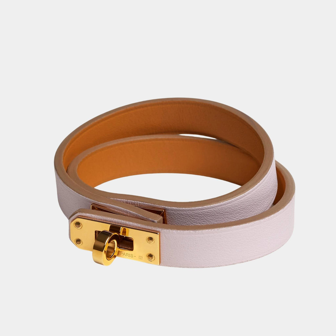 Hermes Mini Kelly Double Tour Bracelet Swift Calfskin, Mauve Pale