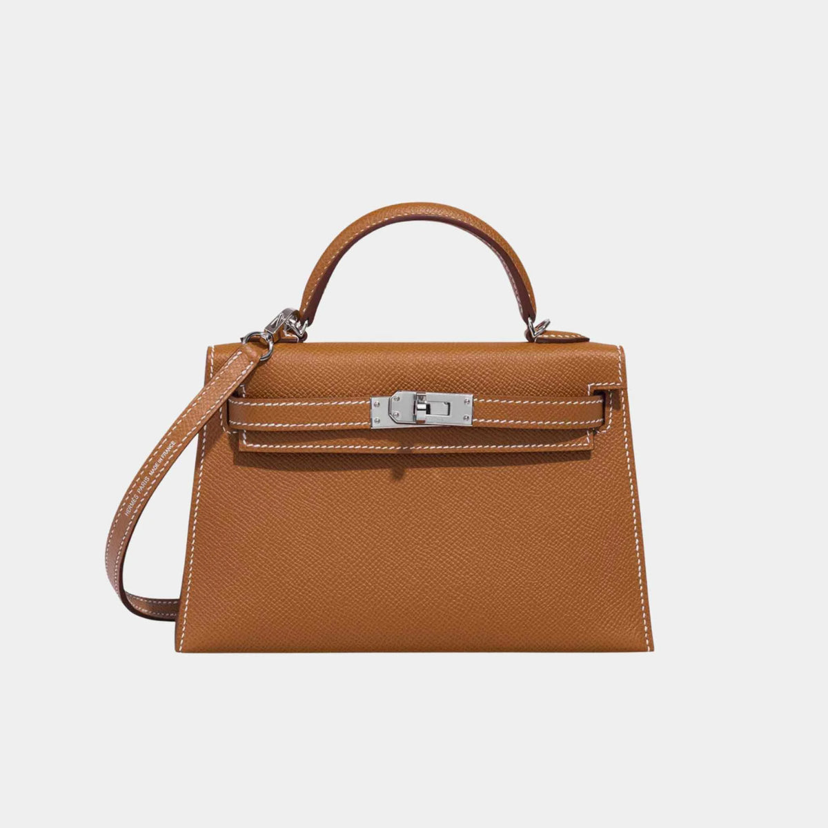 حقيبة Mini Kelly باللون الذهبي مع إكسسوارات بلاديوم
