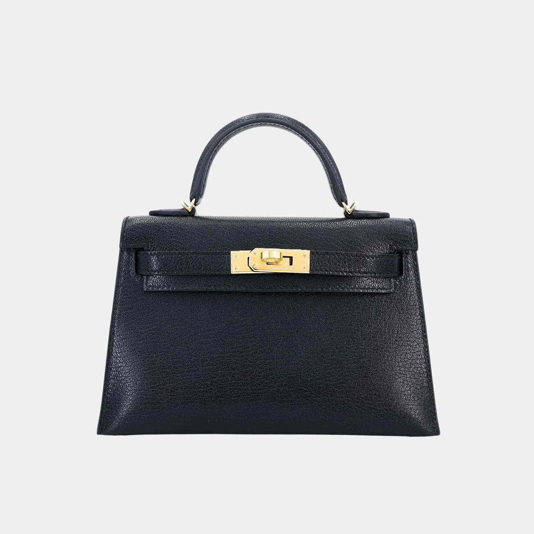 Hermes Mini Kelly II Chevre Black GHW, Front