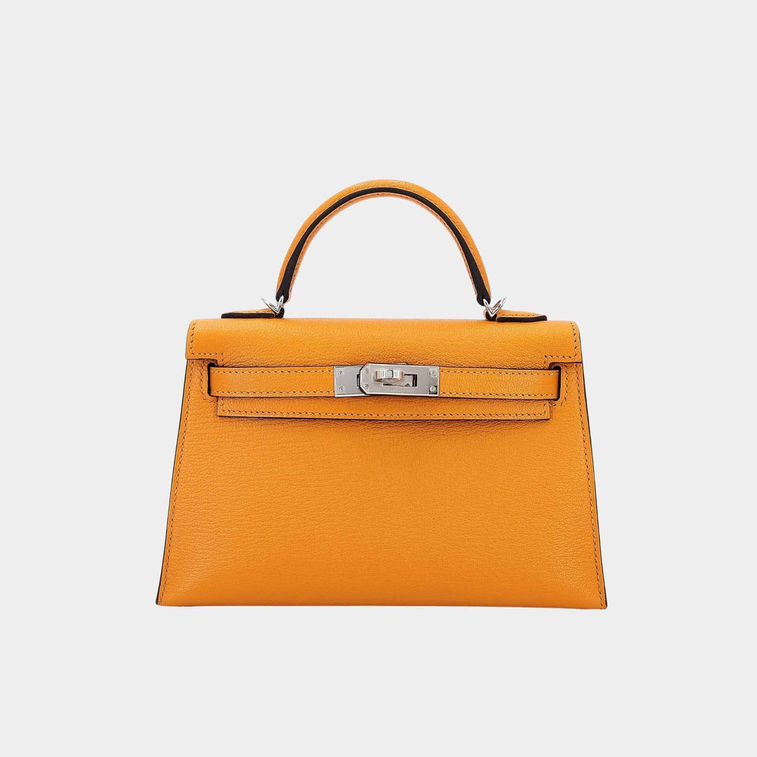 Hermes Mini Kelly II Chevre Moutarde PHW, Front