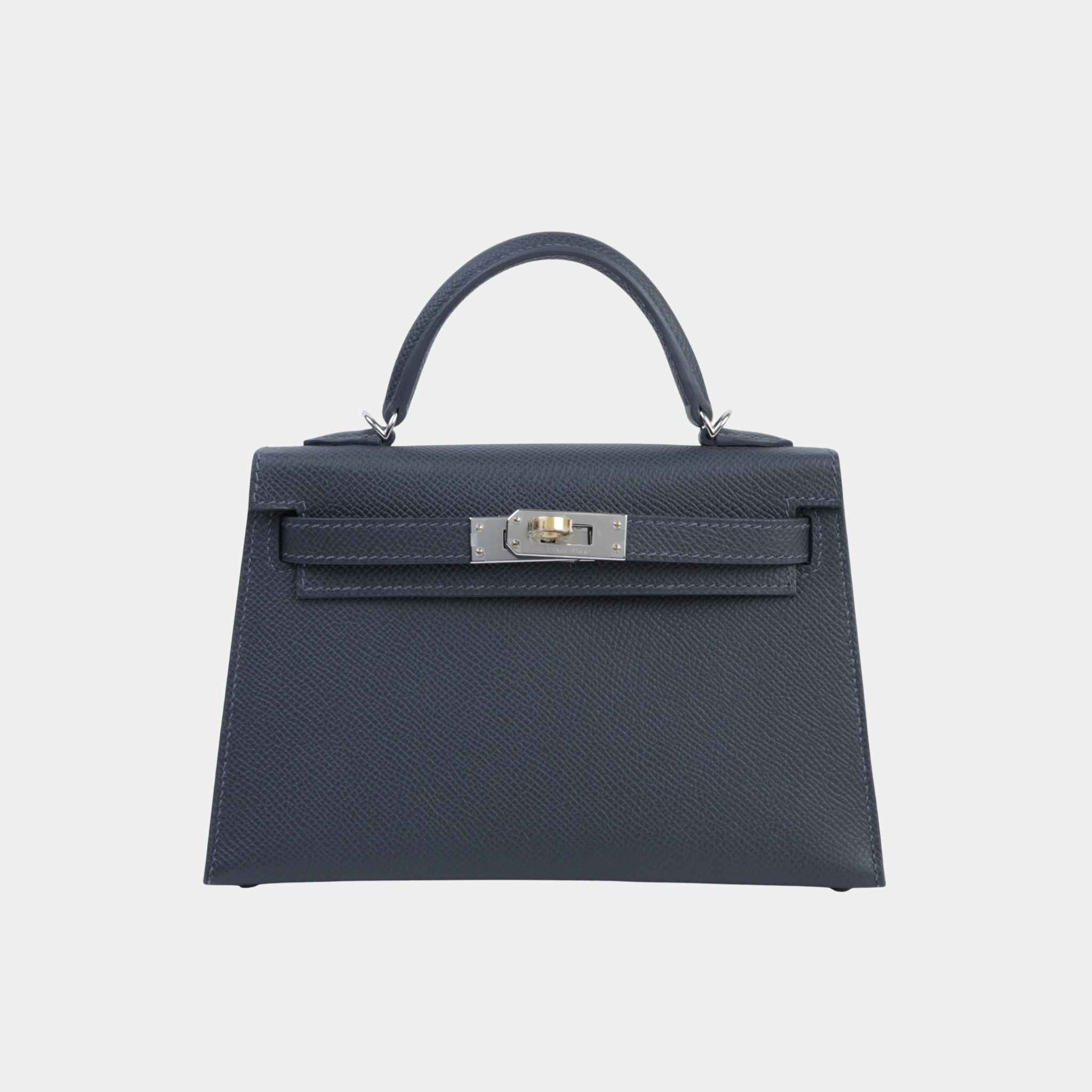 Hermes Mini Kelly II Epsom Ardoise ELHW, Front