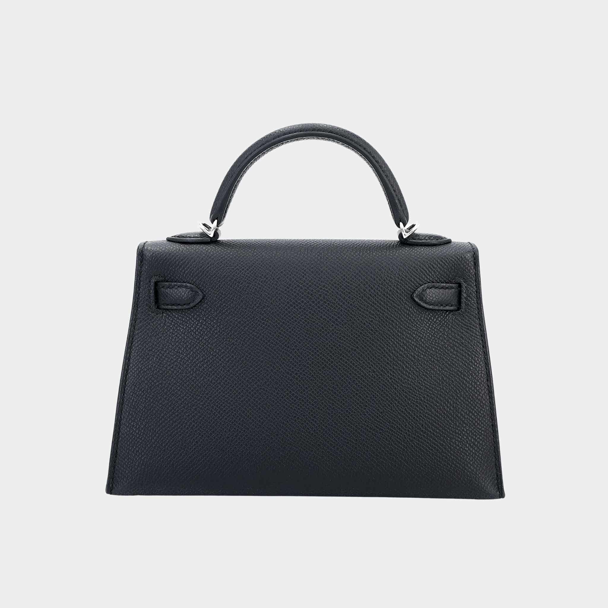Hermes Mini Kelly II Epsom Black ELHW, Back