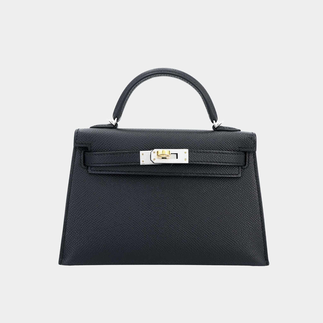 Hermes Mini Kelly II Epsom Black ELHW, Front