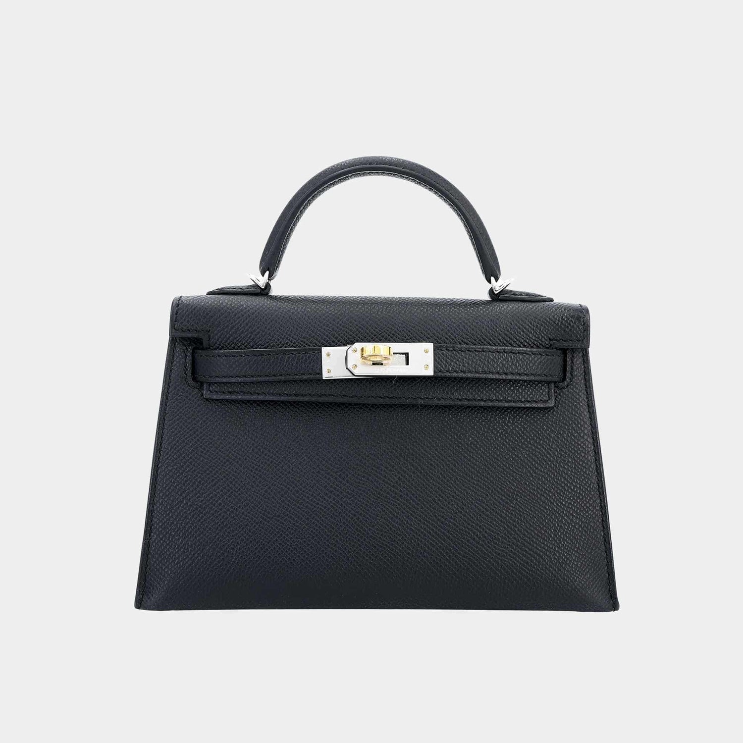 Hermes Mini Kelly II Epsom Black ELHW, Front