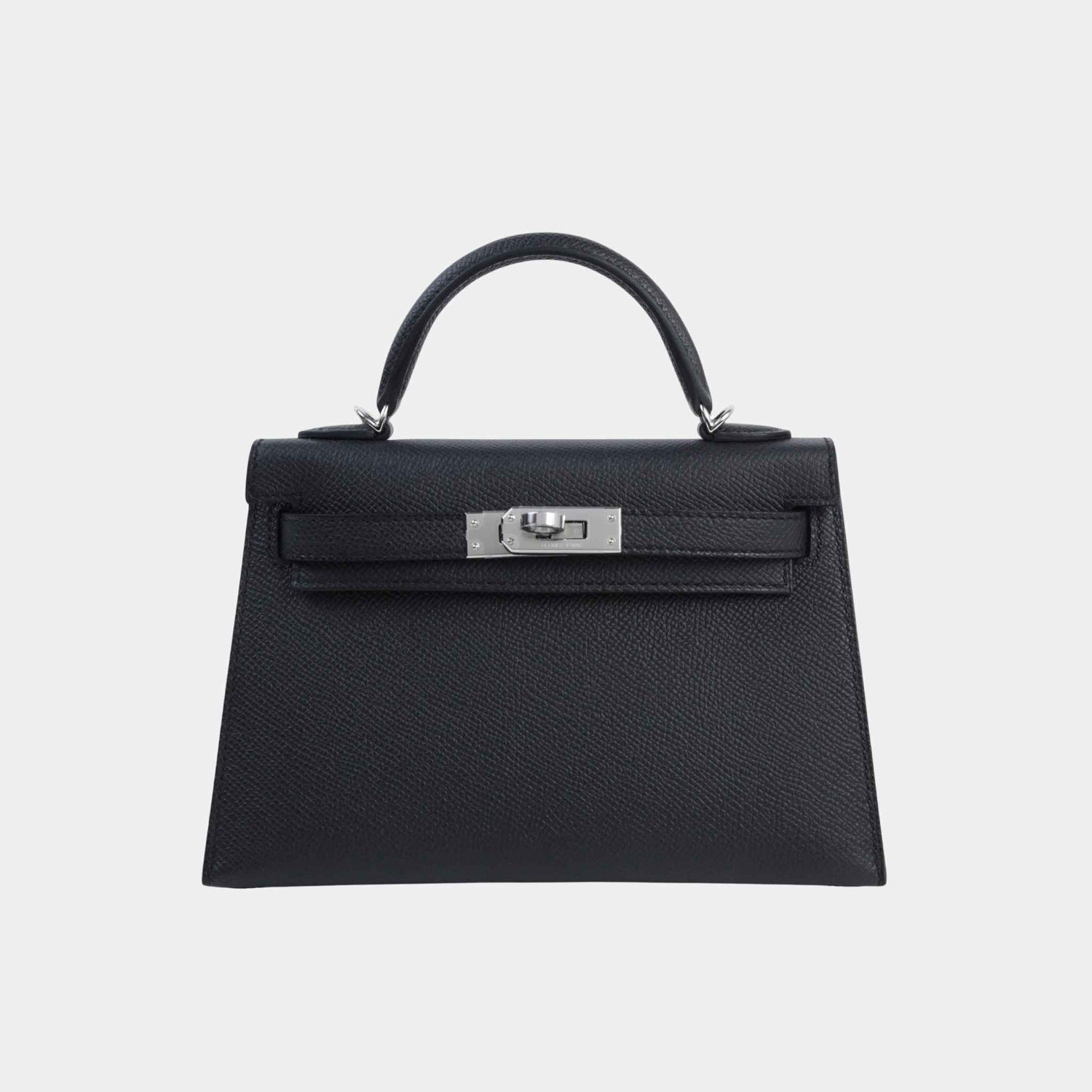 Hermes Mini Kelly II Epsom Black PHW, Front