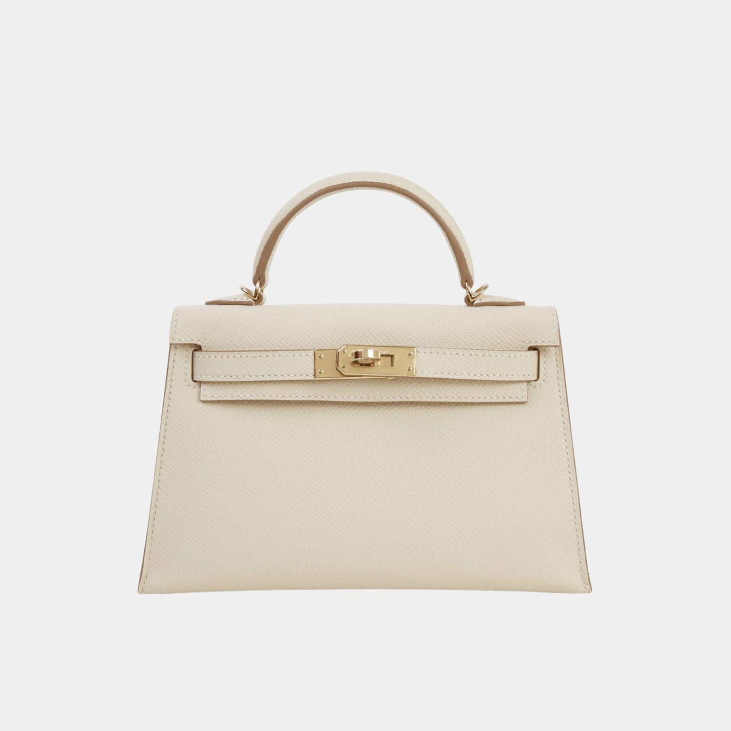 Hermes Mini Kelly II Epsom Craie PBHW, Front