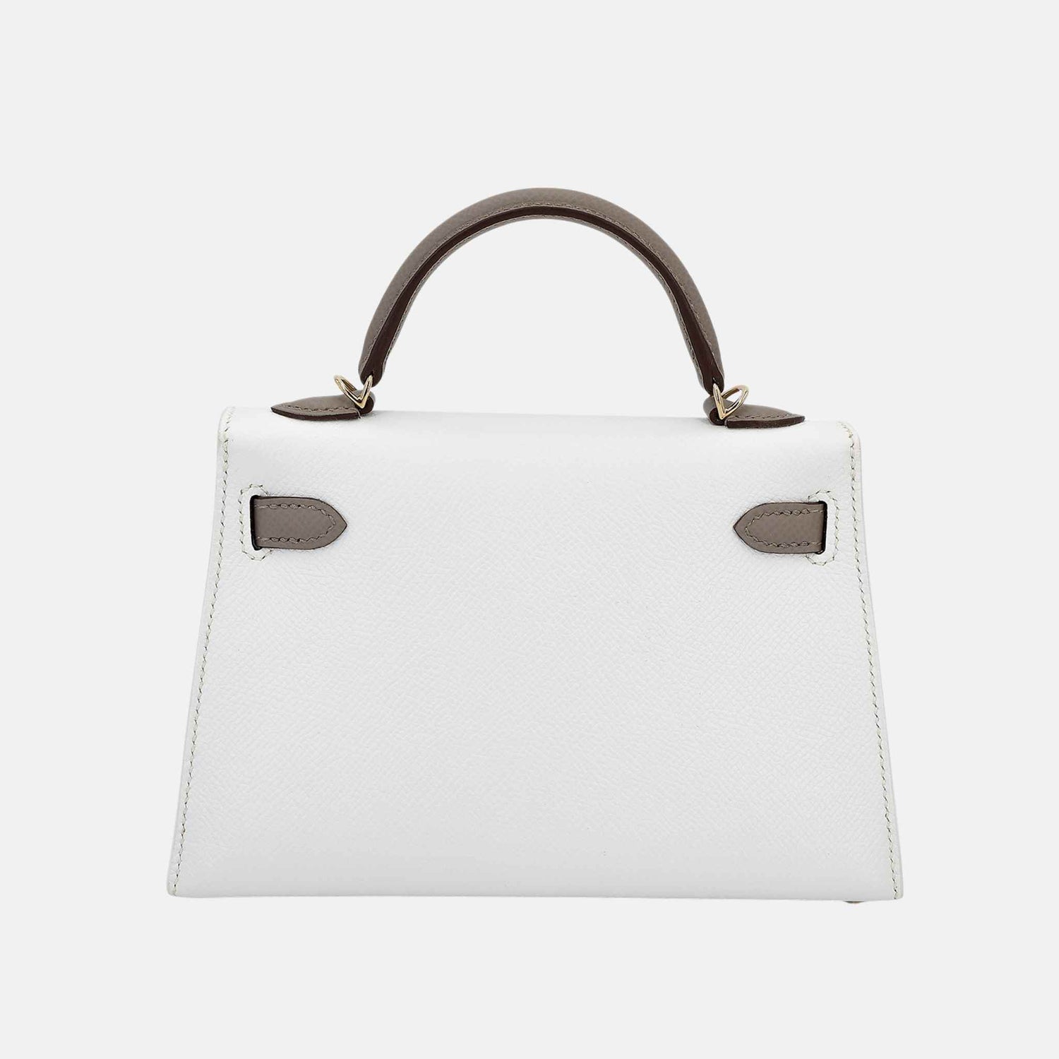 Hermes Mini Kelly II Epsom Gris Asphalte / White PBHW, Back
