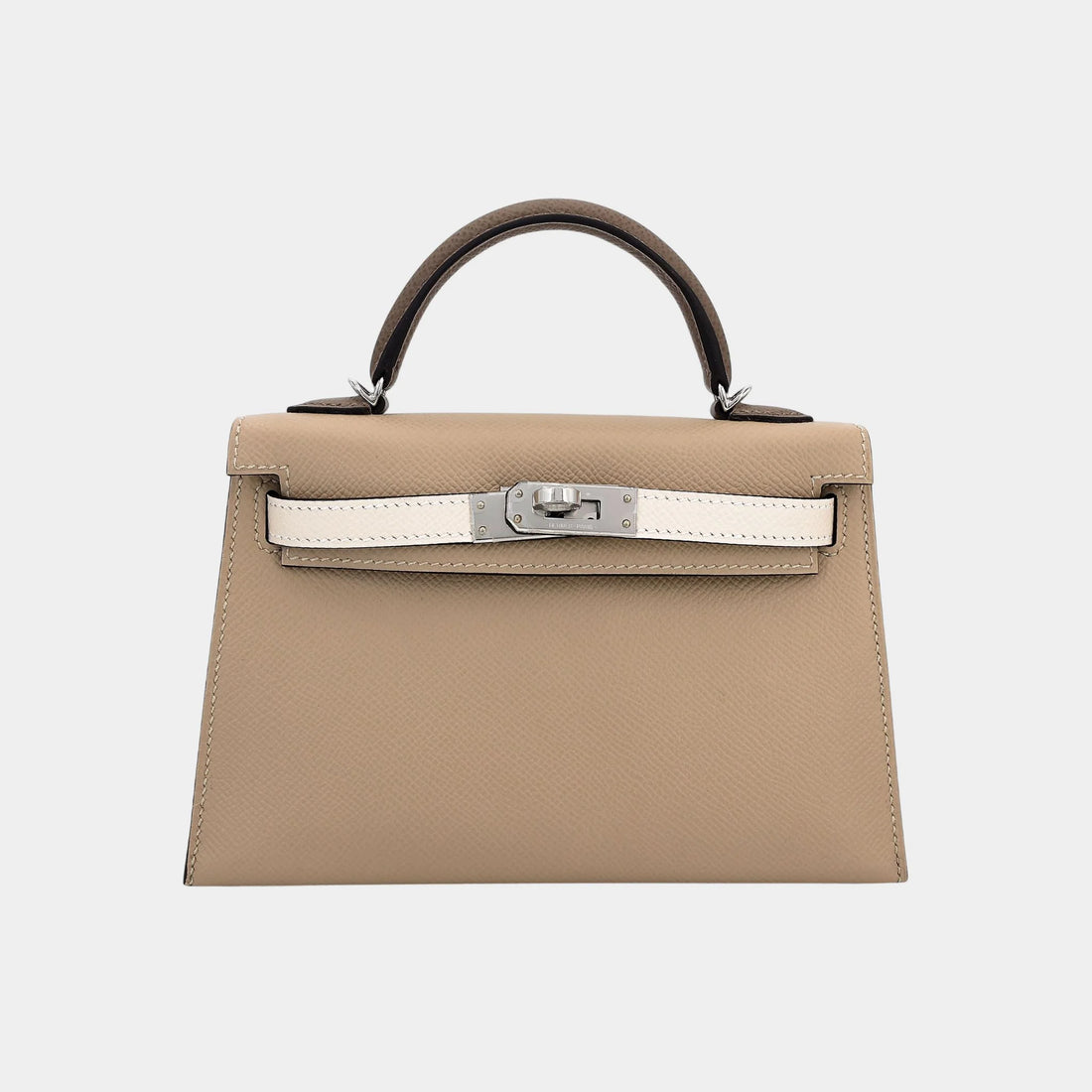 Mini Kelly II Epsom Trench/Craie/Etoupe PHW, Front