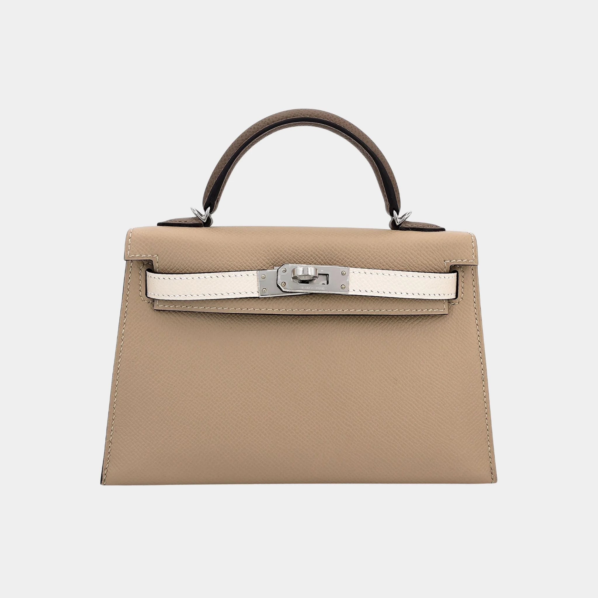 Mini Kelly II Epsom Trench/Craie/Etoupe PHW, Front