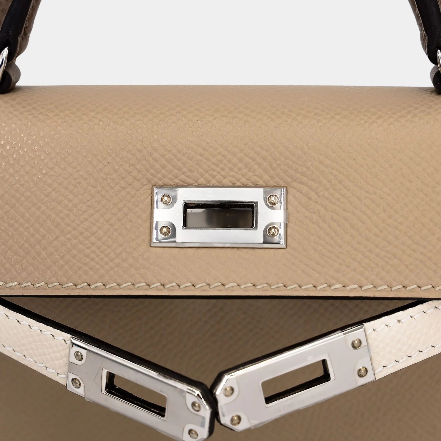 Mini Kelly II Epsom Trench/Craie/Etoupe PHW, Lock