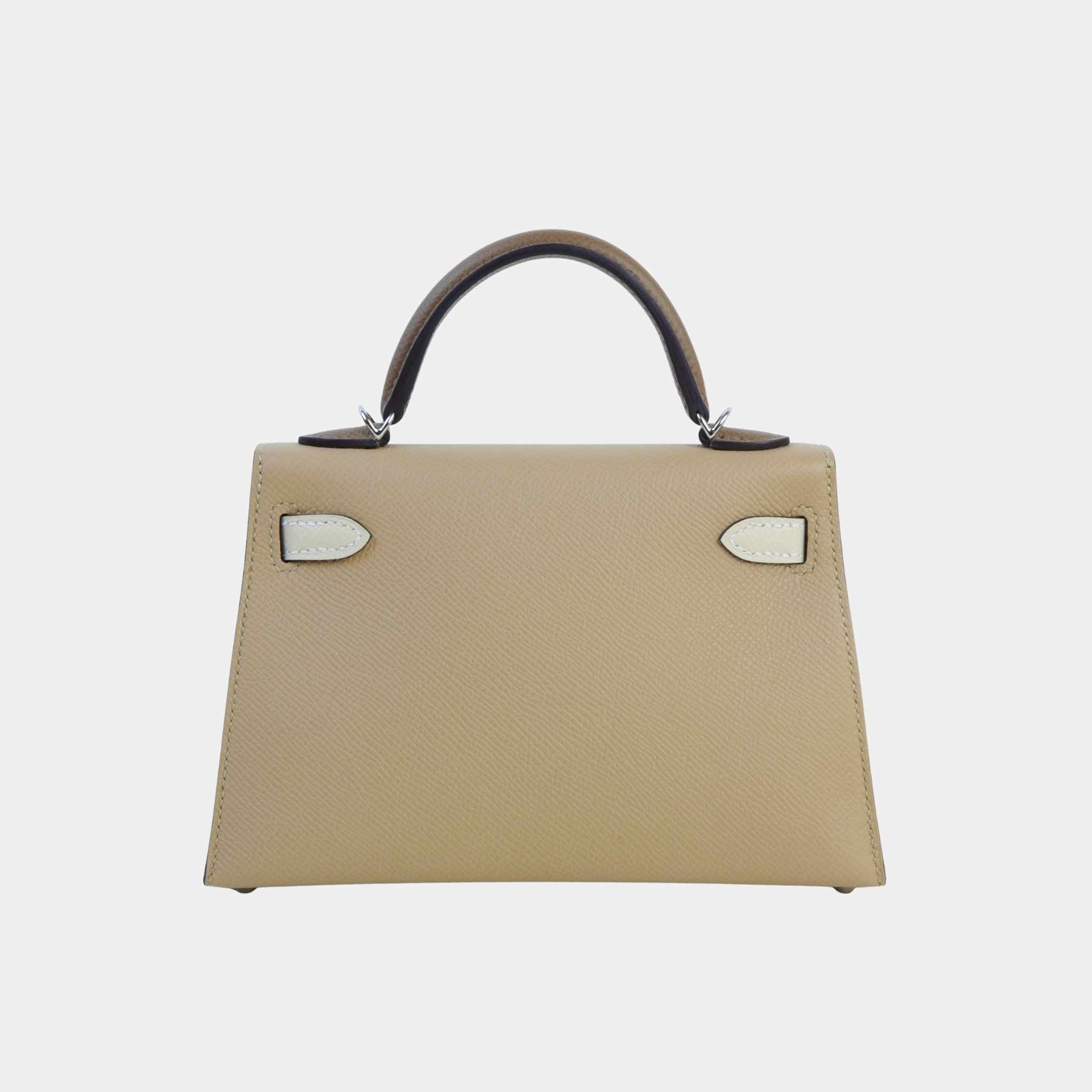 Hermes Mini Kelly II Epsom Trench/Nata/Etoupe PHW, Back