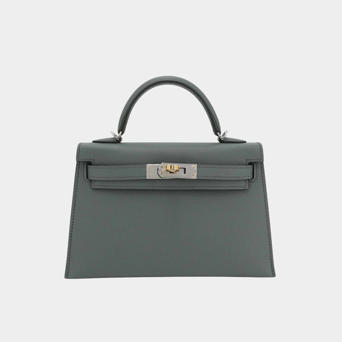 Hermes Mini Kelly II Epsom Vert Amande ELHW, Front