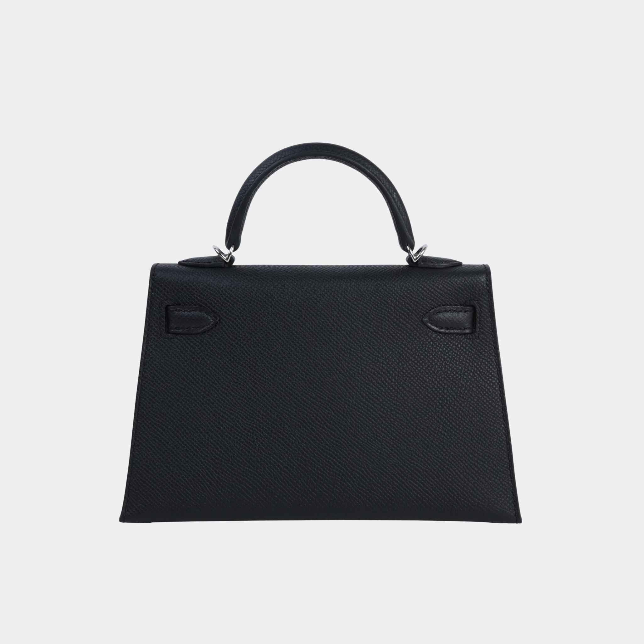 Hermes Mini Kelly II HSS Epsom Black/Nata PHW, Back