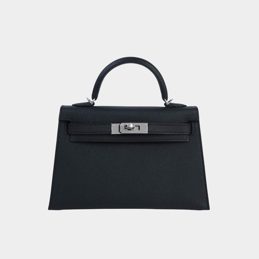 Hermes Mini Kelly II HSS Epsom Black/Nata PHW, Front