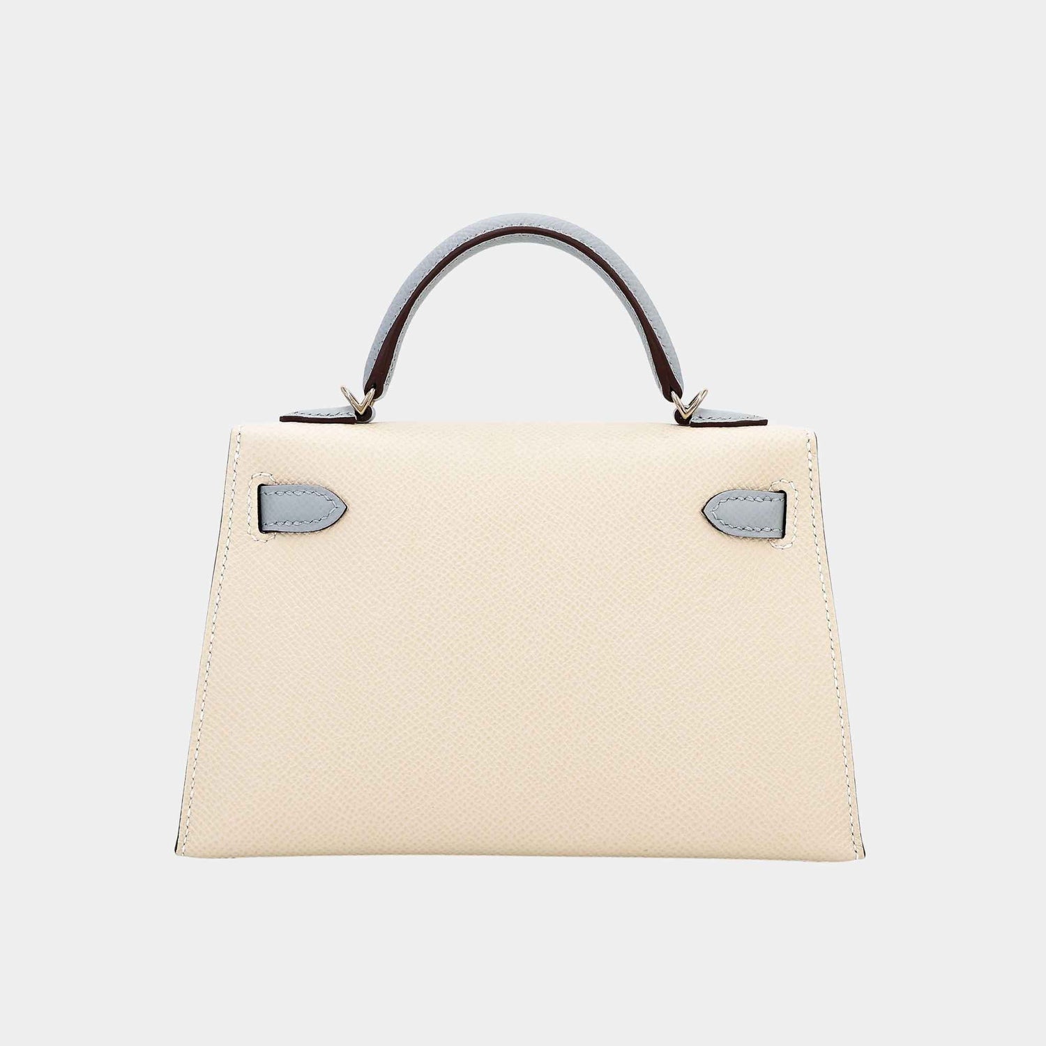 Hermes Mini Kelly II HSS Epsom Craie/Bleu Glacier PBHW, Back