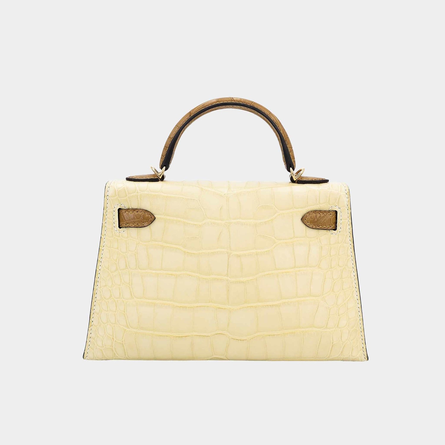 Hermes Mini Kelly II HSS Matte Alligator Vanille/Kraft GHW, Back