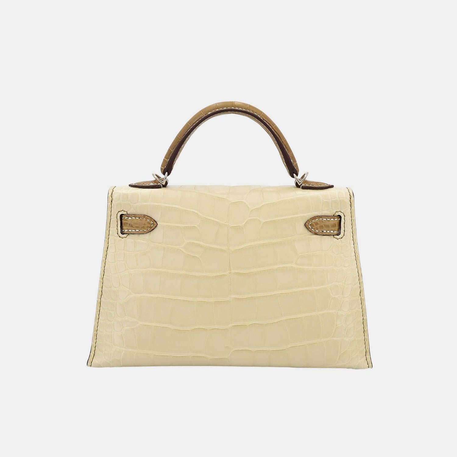 Hermes Mini Kelly II HSS Matte Alligator Vanille/Kraft PBHW, Back