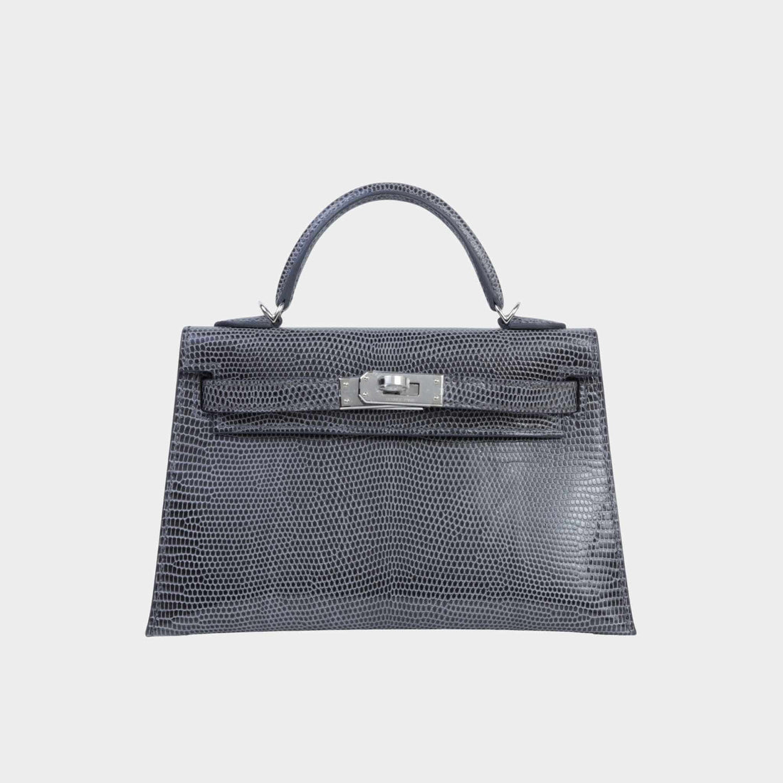 Hermes Mini Kelly II Lizard Ardoise PHW, Front