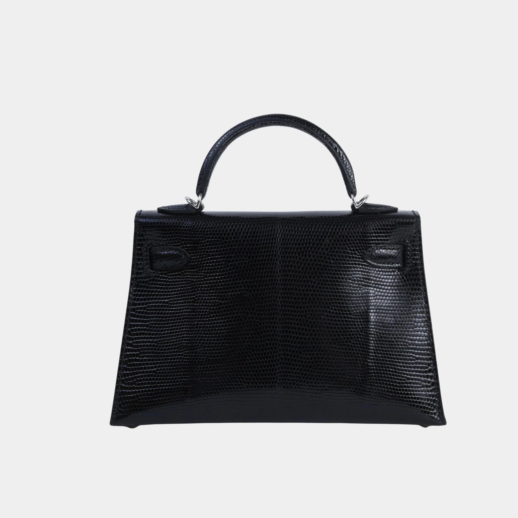 Mini Kelly II Lizard Black PHW, Back