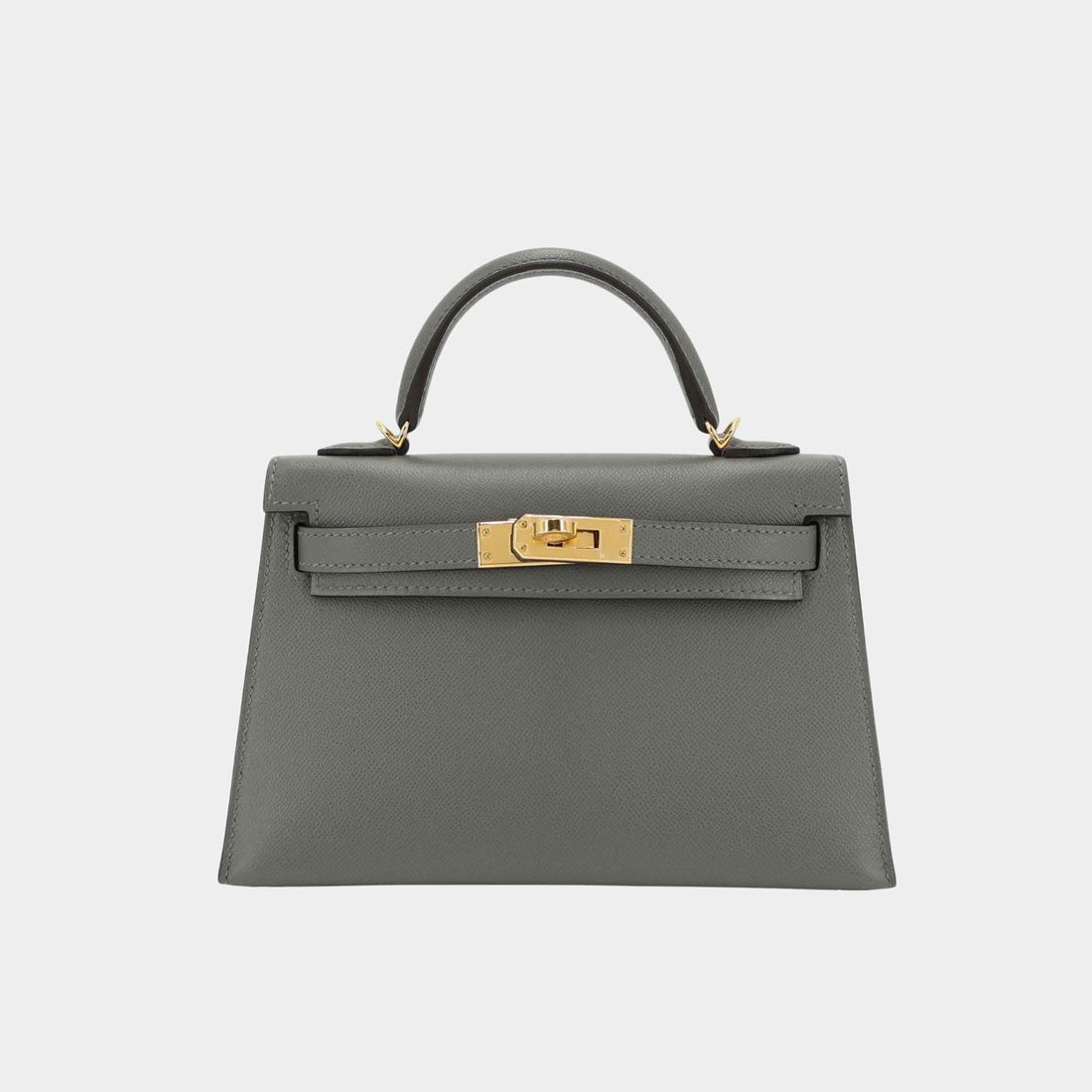 Hermes Mini Kelly II Madame Gris Meyer GHW, Front