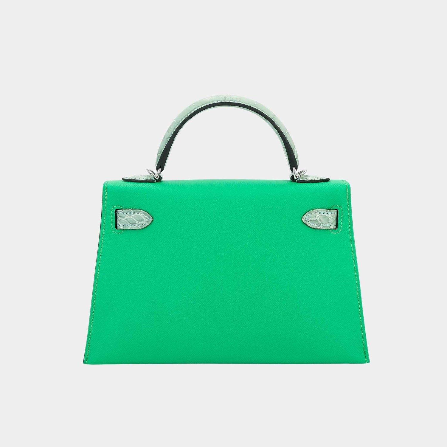 Hermes Mini Kelly II Madame-Matte Alligator Vert Comics/Vert d’Eau PHW, Back