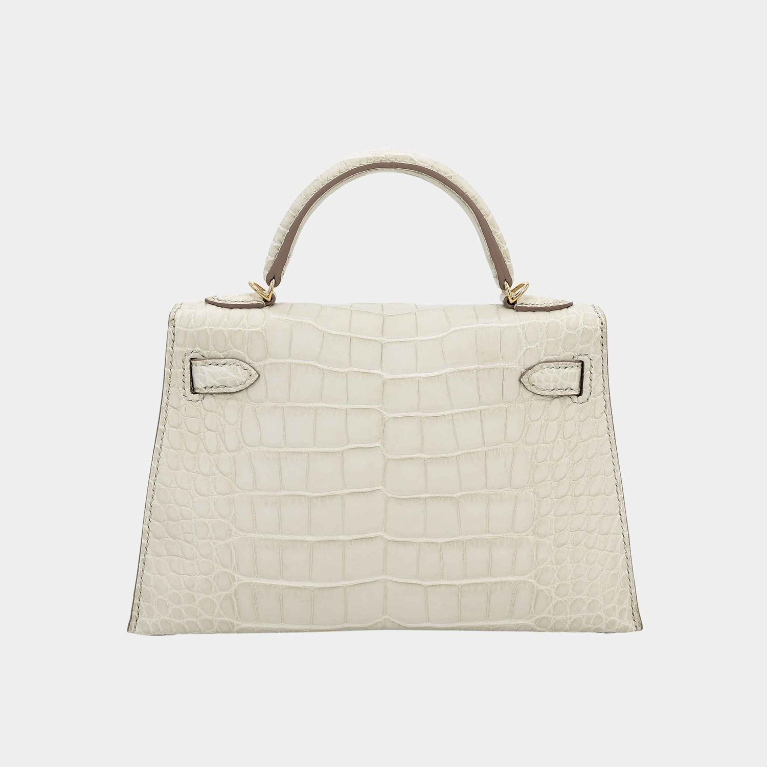 Hermes Mini Kelly II Matte Alligator Beton GHW, Back