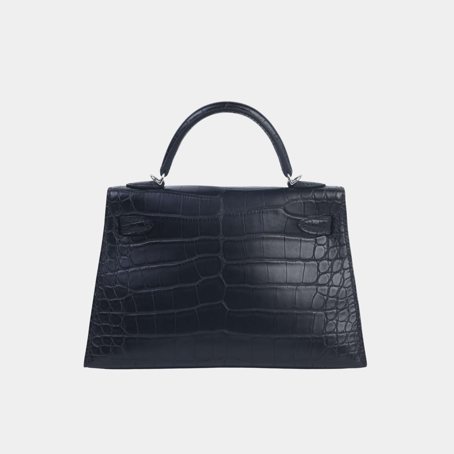 Hermes Mini Kelly II Matte Alligator Black PHW, Back
