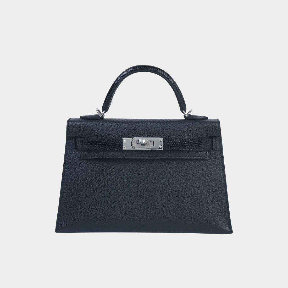 Hermes Mini Kelly II Touch Lizard-Madame Black PHW, Front