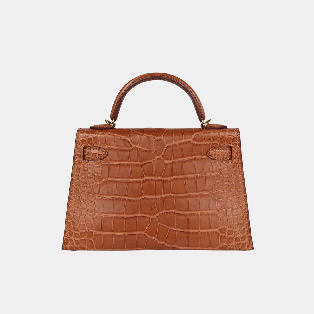 Hermes ميني كيلي من التمساح المطفي باللون الذهبي GHW، من الخلف