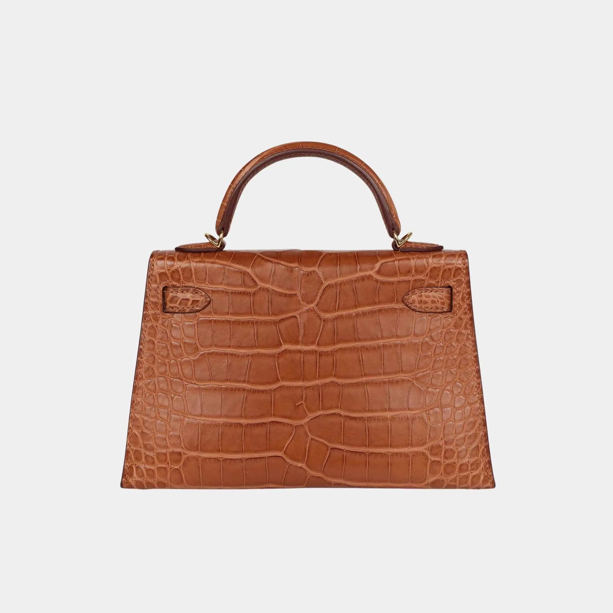 Hermes Mini Kelly Matte Alligator Gold GHW, Back