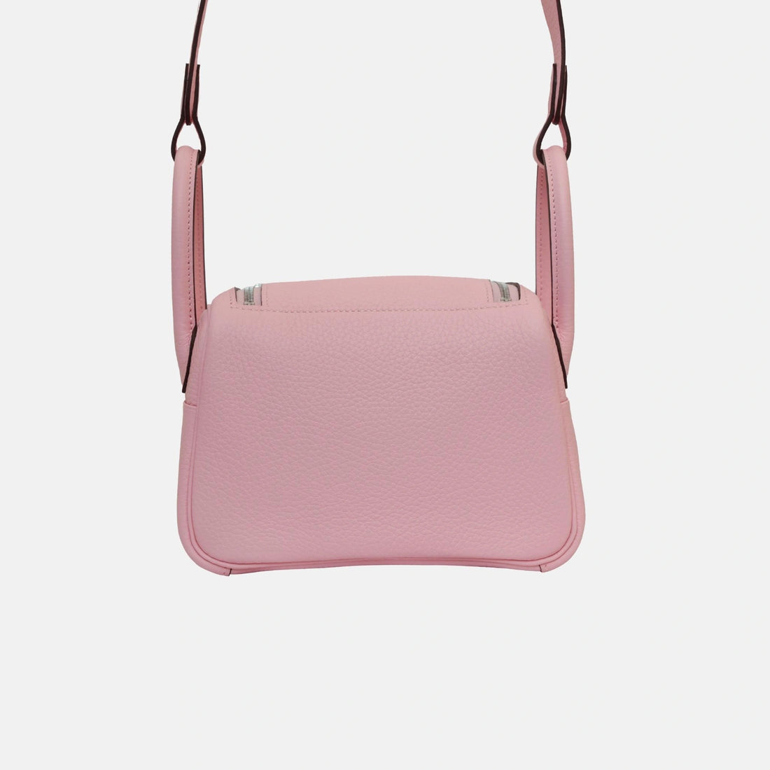 Hermes Mini Lindy روز ساكورا Clemence PHW، الخلف