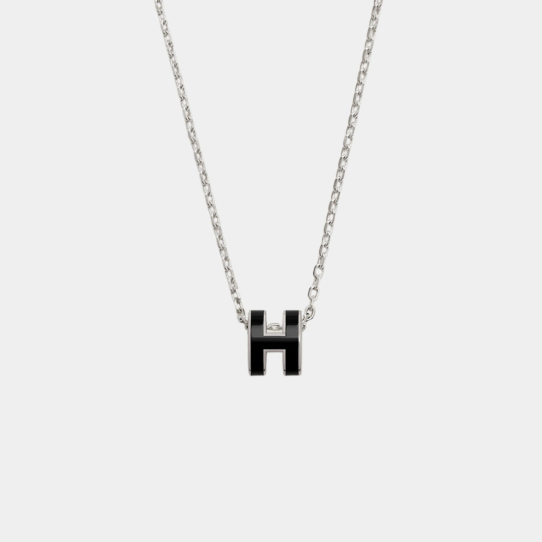 Mini Pop H Pendant Palladium Plated, Noir