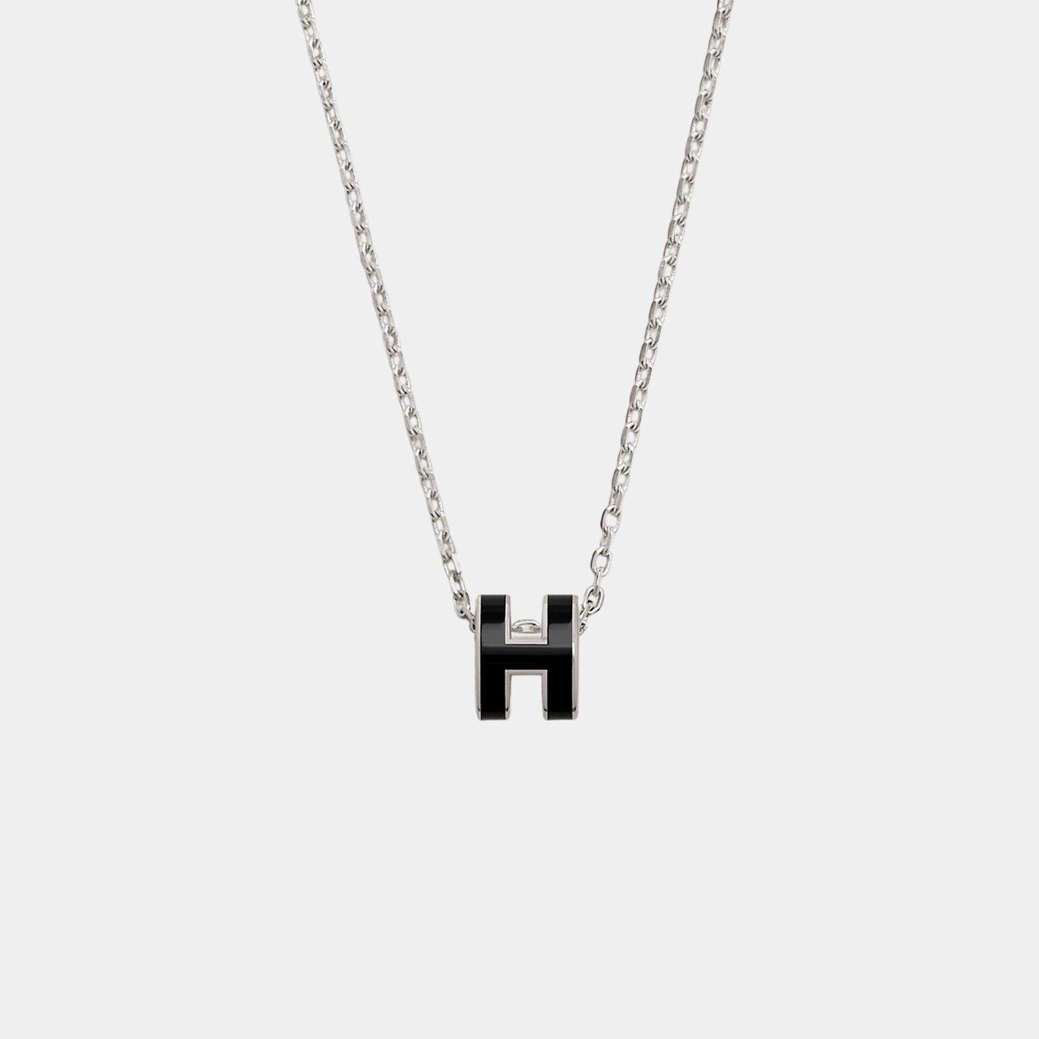 Mini Pop H Pendant Palladium Plated, Noir