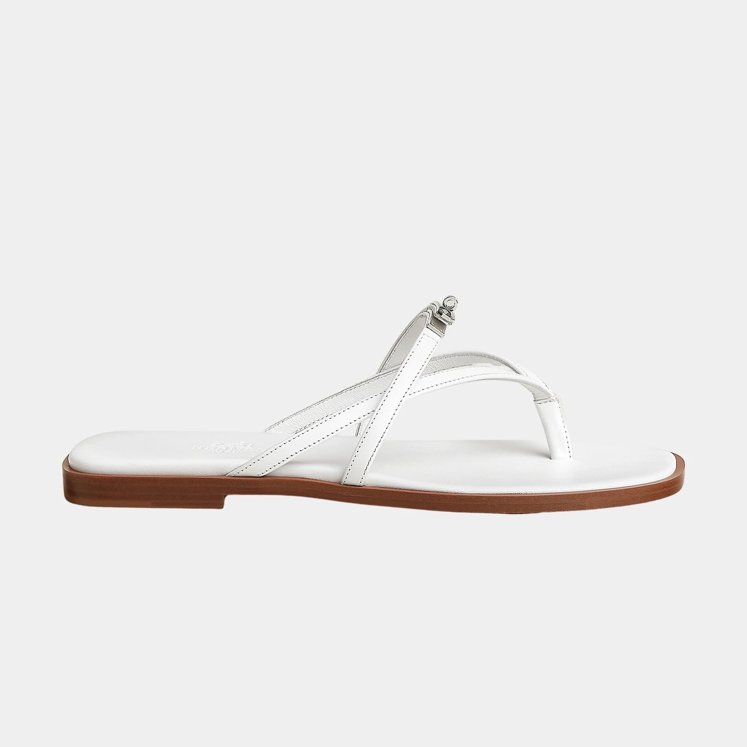 Hermes Miss Sandal in Calfskin, Blanc, Side