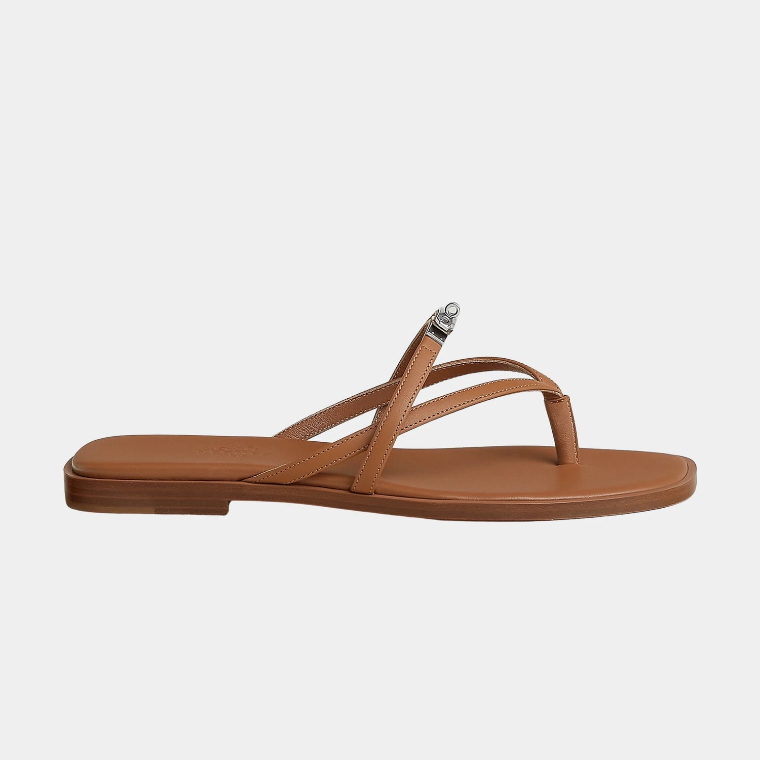Hermes Miss Sandal in Calfskin, Naturel, Side