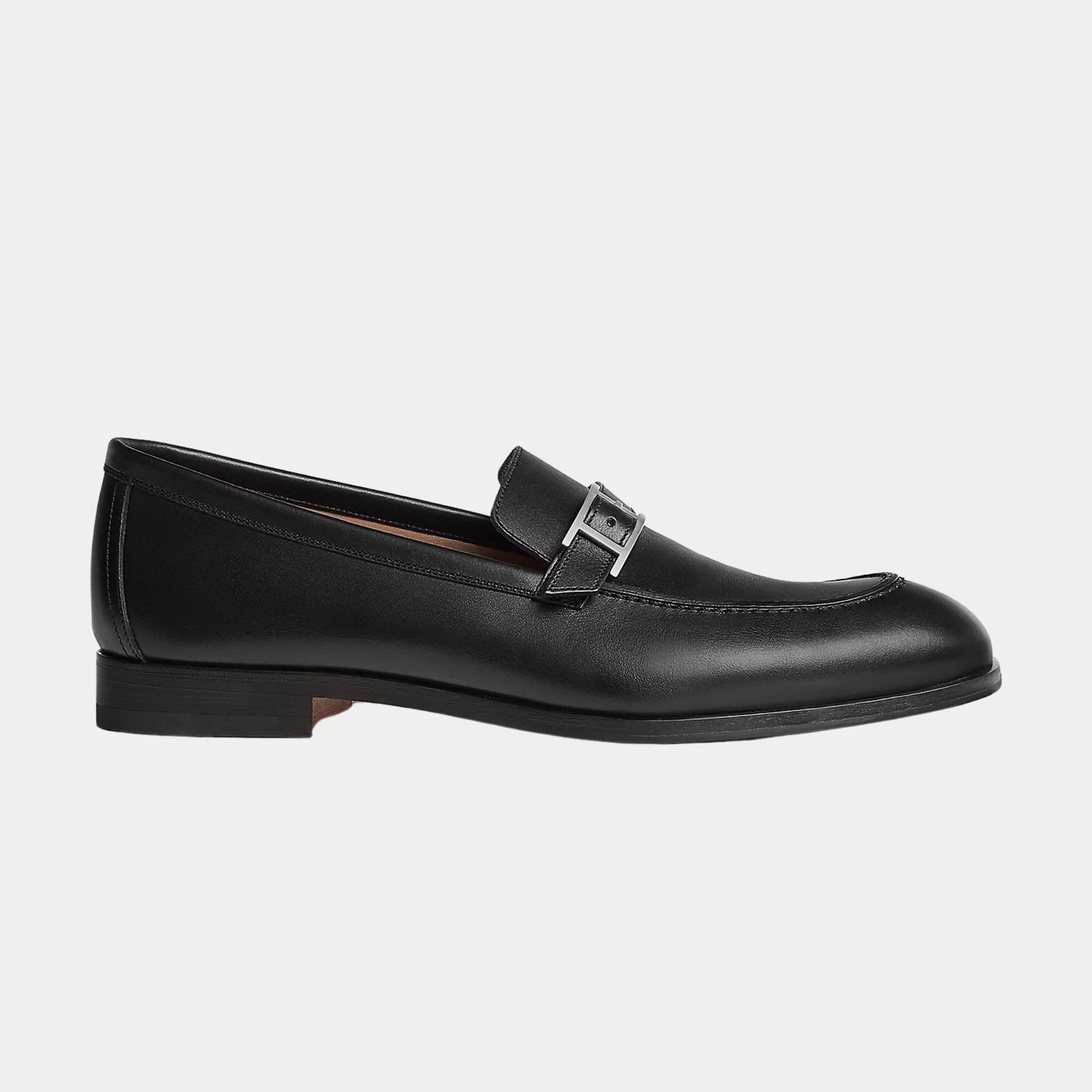 Hermes Monterey Loafer in Calfskin, Noir, Side