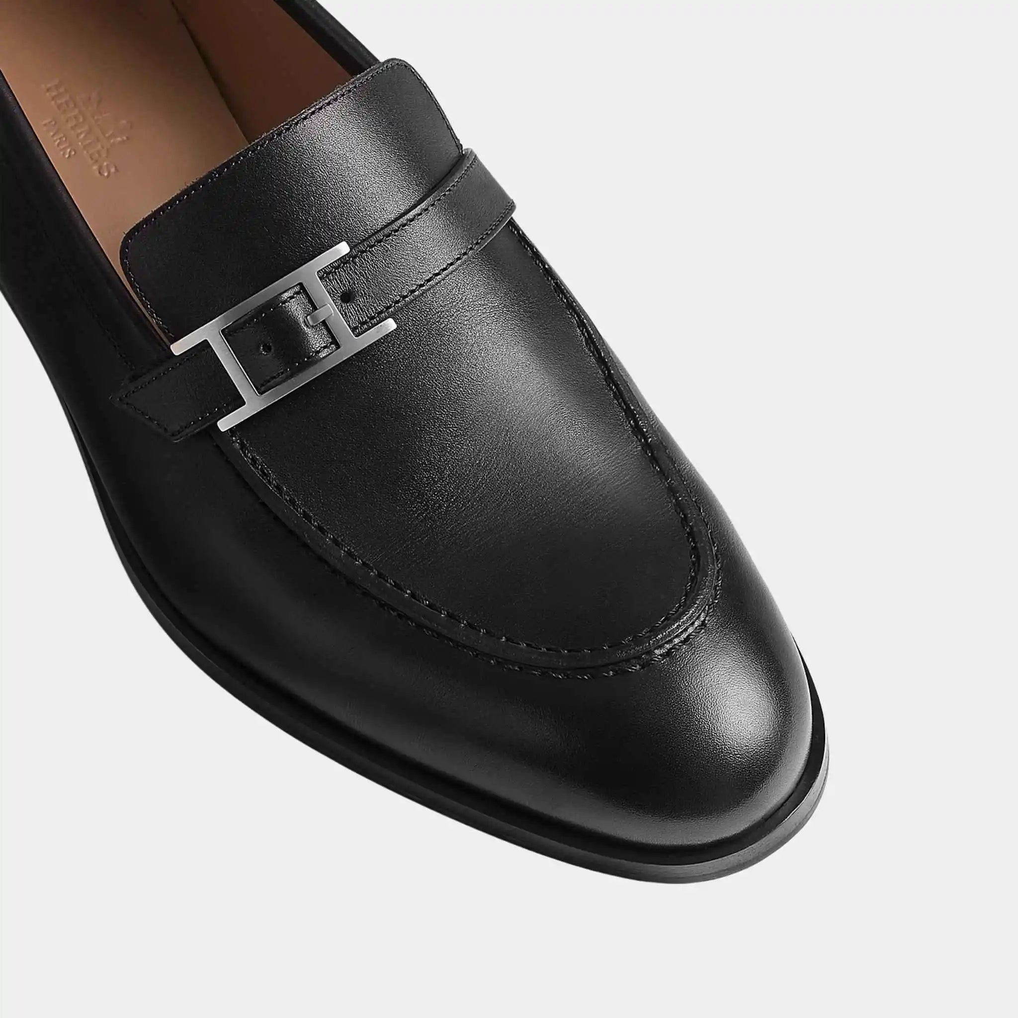 Hermes Monterey Loafer in Calfskin, Noir, Top