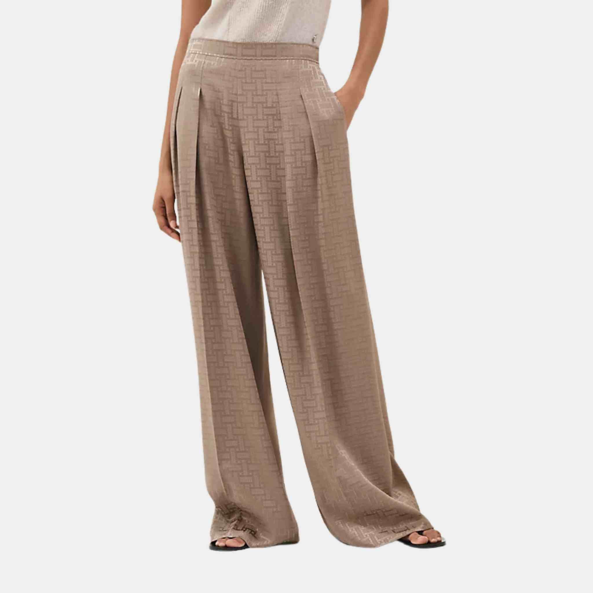 Hermes Mosaique Pants Gris / Étoupe, Front, Model