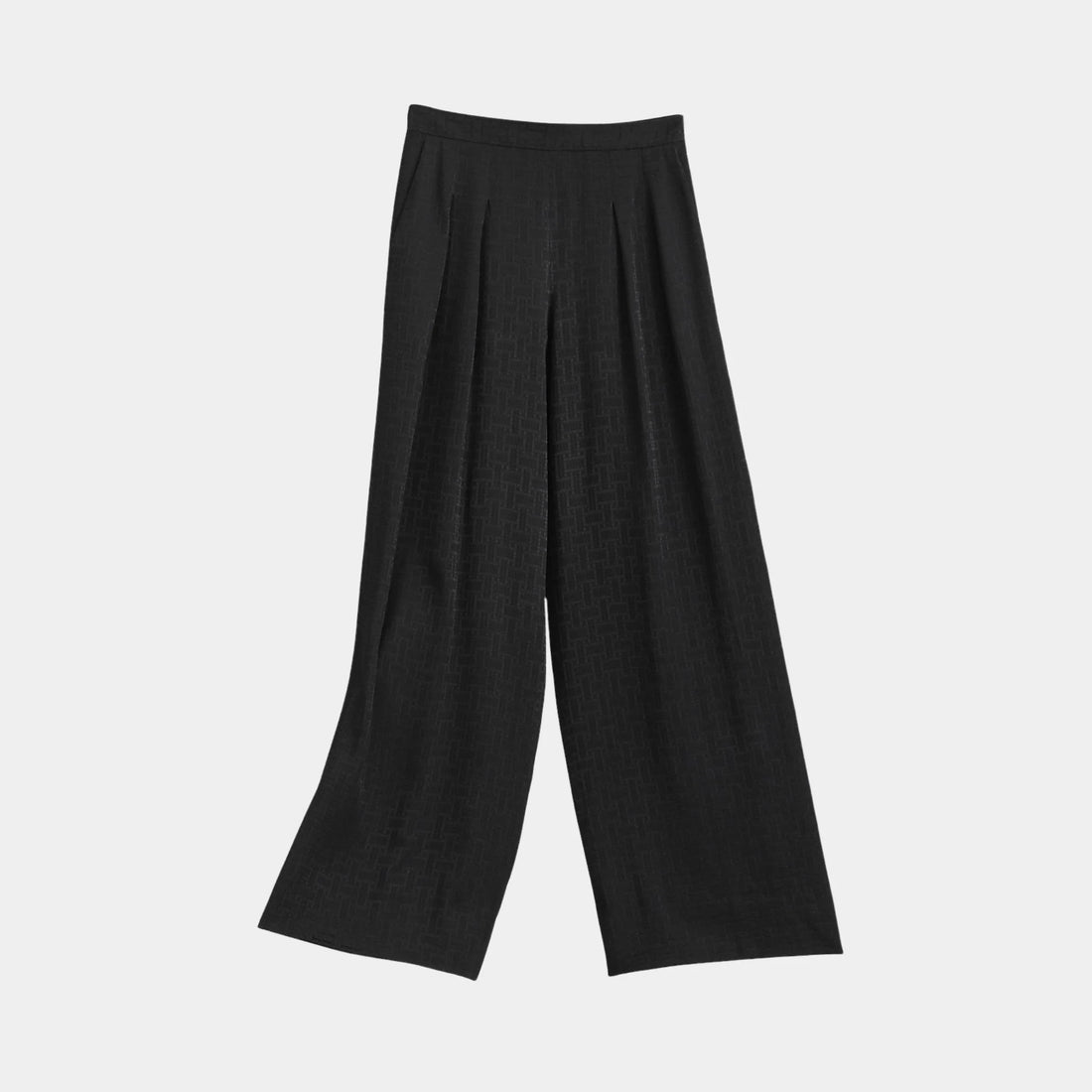 Hermes Mosaique Pants in Jacquard Silk, Noir, Front