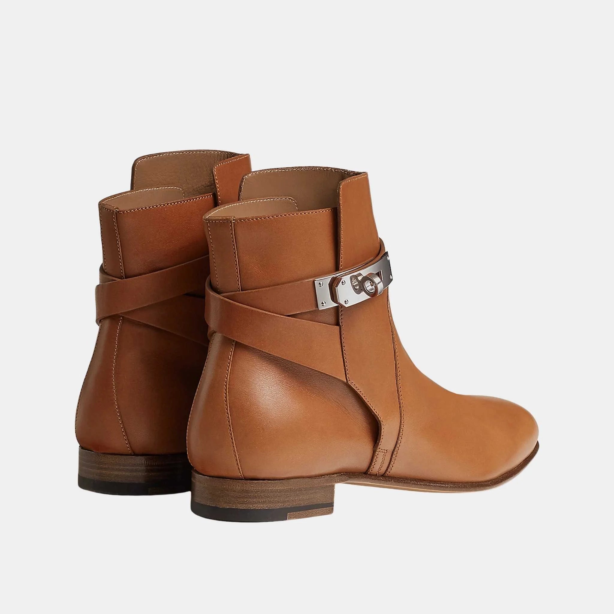 Hermes Neo Ankle Boot in Calfskin, Naturel, Back
